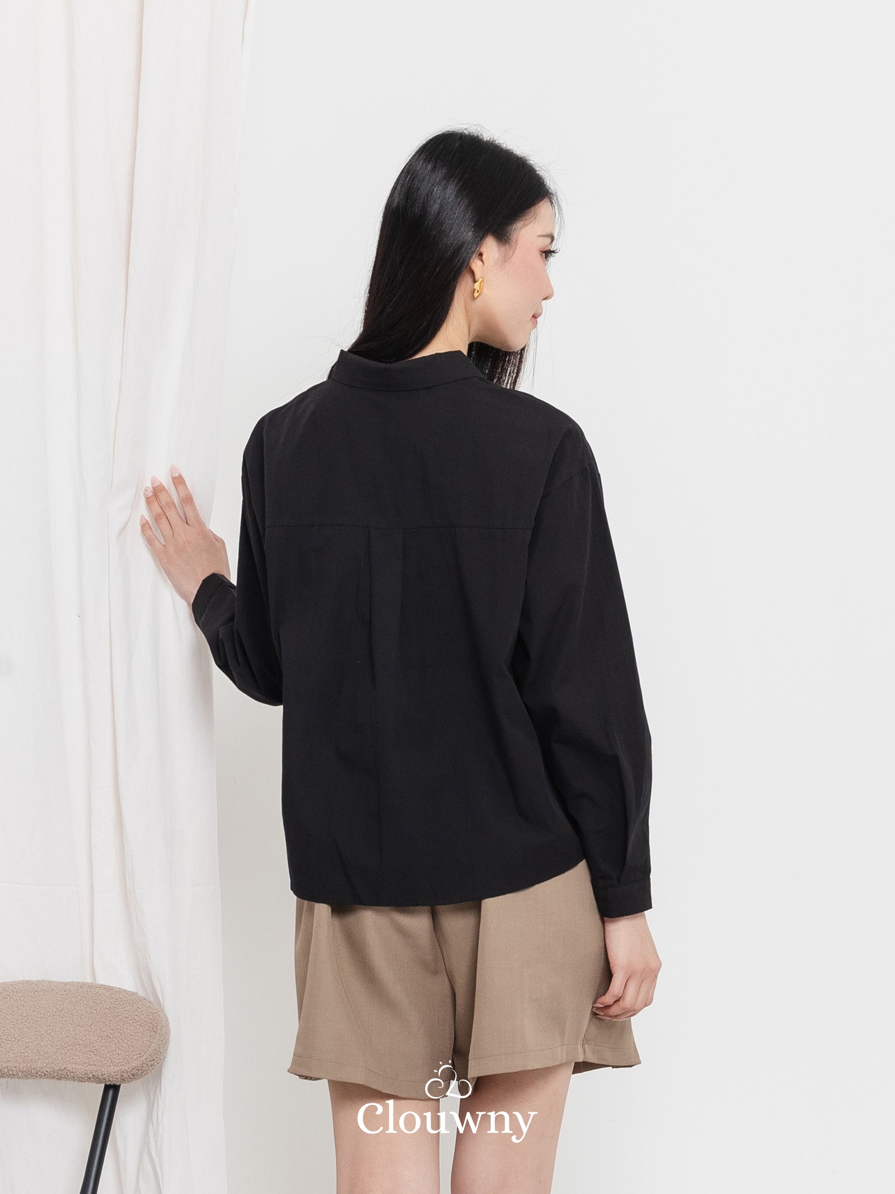 Autumn Cotton Shirt - Black